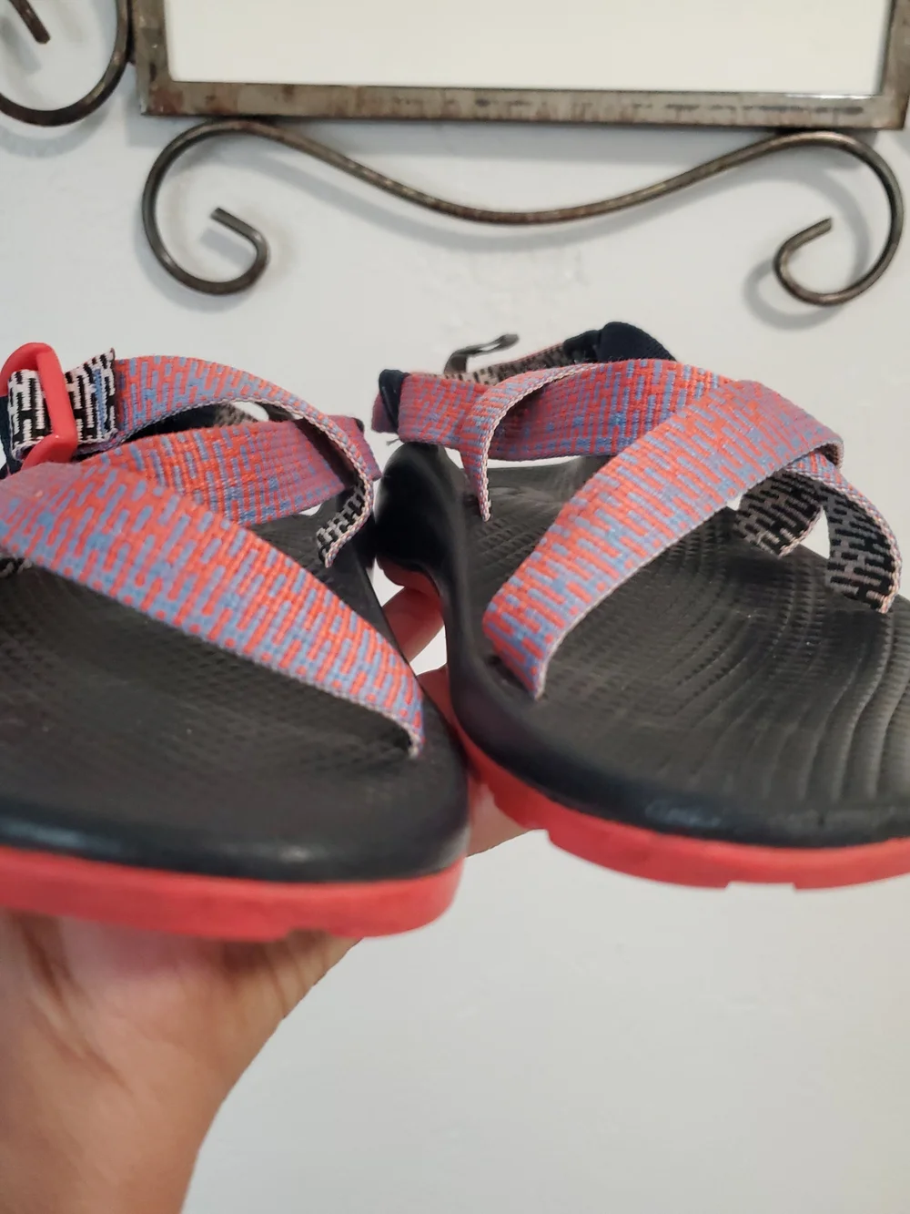 Chaco Kids Coral Pink & Blue Strap Sandals